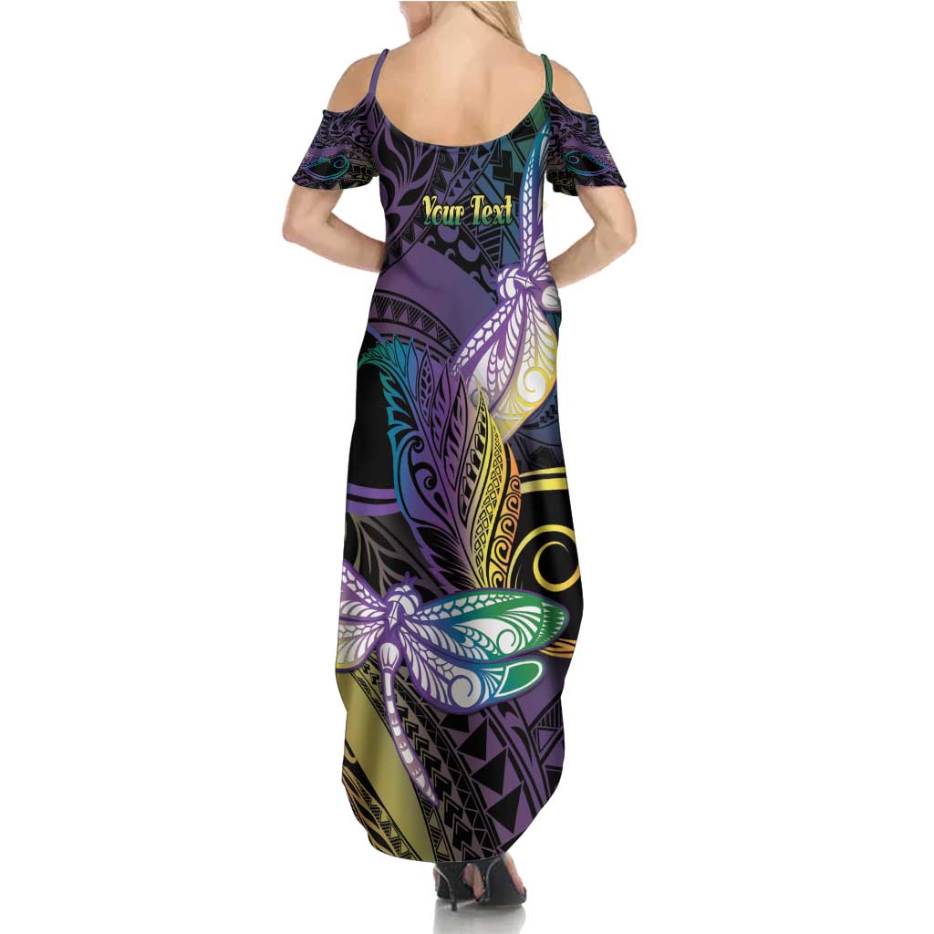 Personalized Polynesian Memorial Family Matching Summer Maxi Dress and Hawaiian Shirt Dragonflies Appear When Angels Are Near LT14 - Polynesian Pride