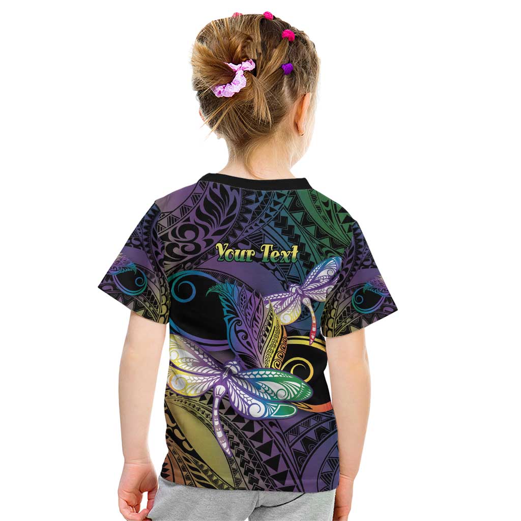 Personalized Polynesian Memorial Kid T Shirt Dragonflies Appear When Angels Are Near LT14 - Polynesian Pride