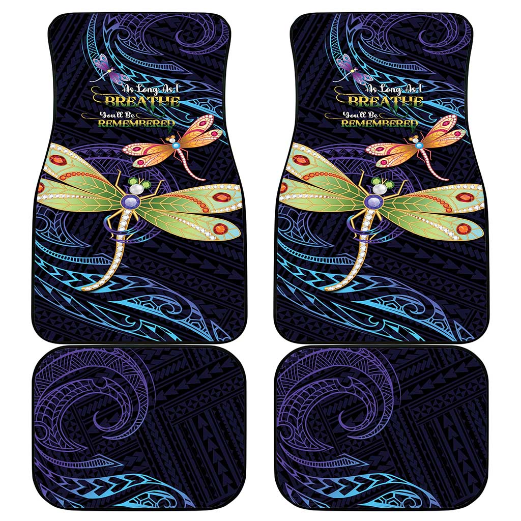 As Long As I Breathe You'll Be Remembered Car Mats Dragonflies Memorial - Polynesian Pattern