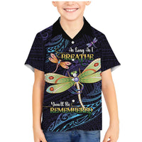 As Long As I Breathe You'll Be Remembered Family Matching Mermaid Dress and Hawaiian Shirt Dragonflies Memorial - Polynesian Pattern