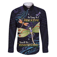 As Long As I Breathe You'll Be Remembered Family Matching Tank Maxi Dress and Hawaiian Shirt Dragonflies Memorial - Polynesian Pattern