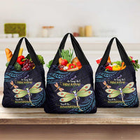 As Long As I Breathe You'll Be Remembered Grocery Bag Dragonflies Memorial - Polynesian Pattern