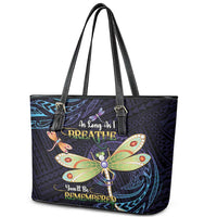 As Long As I Breathe You'll Be Remembered Leather Tote Bag Dragonflies Memorial - Polynesian Pattern