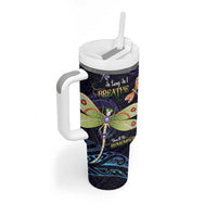 As Long As I Breathe You'll Be Remembered Tumbler With Handle Dragonflies Memorial - Polynesian Pattern