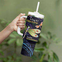 As Long As I Breathe You'll Be Remembered Tumbler With Handle Dragonflies Memorial - Polynesian Pattern