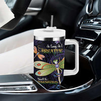 As Long As I Breathe You'll Be Remembered Tumbler With Handle Dragonflies Memorial - Polynesian Pattern
