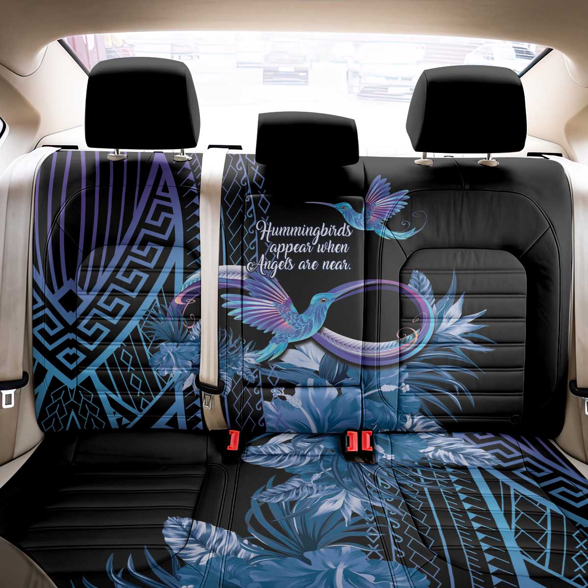 Polynesian Memorial Back Car Seat Cover Hummingbirds Appear When Angels Are Near LT14