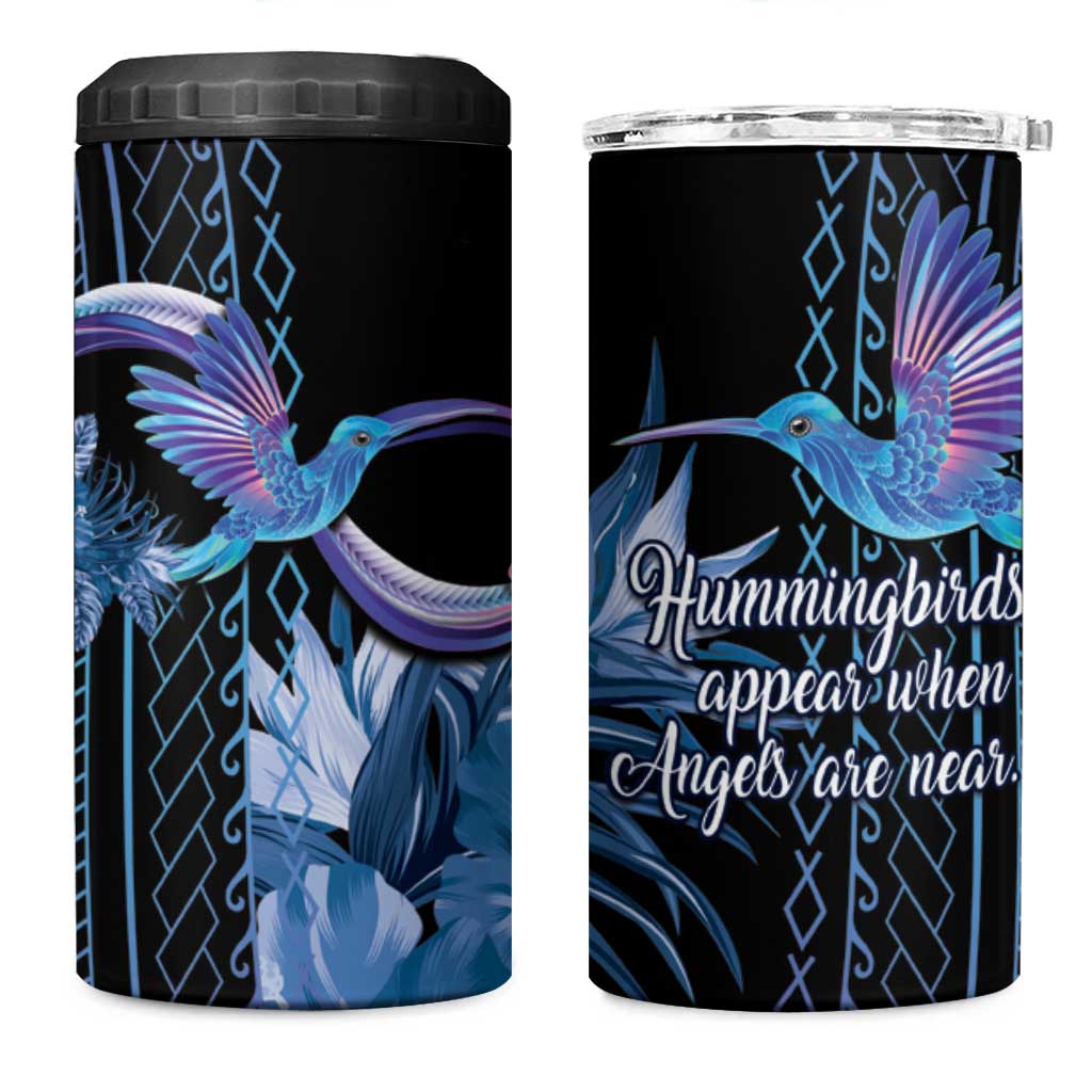 Polynesian Memorial 4 in 1 Can Cooler Tumbler Hummingbirds Appear When Angels Are Near LT14