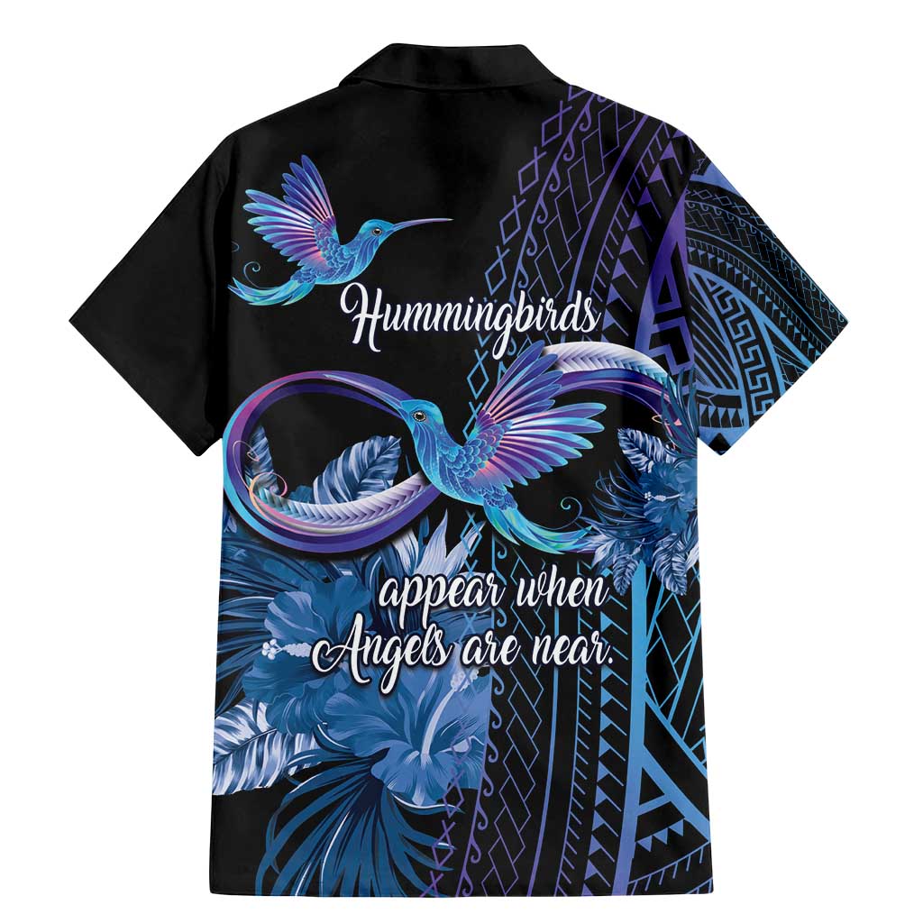 Polynesian Memorial Family Matching Mermaid Dress and Hawaiian Shirt Hummingbirds Appear When Angels Are Near LT14
