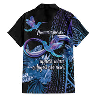Polynesian Memorial Family Matching Off Shoulder Maxi Dress and Hawaiian Shirt Hummingbirds Appear When Angels Are Near LT14
