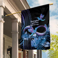 Polynesian Memorial Garden Flag Hummingbirds Appear When Angels Are Near LT14 House Flag Black - Polynesian Pride