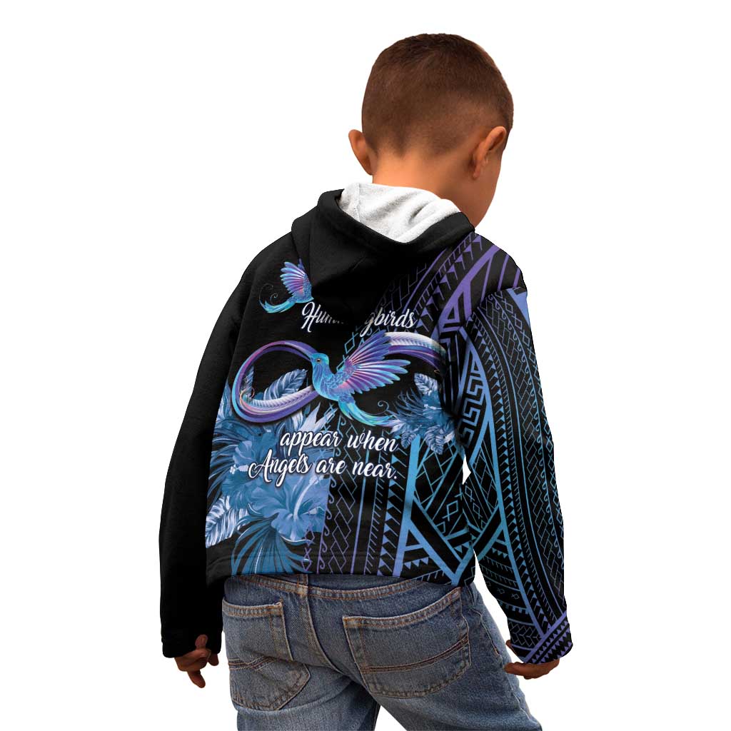 Polynesian Memorial Kid Hoodie Hummingbirds Appear When Angels Are Near LT14
