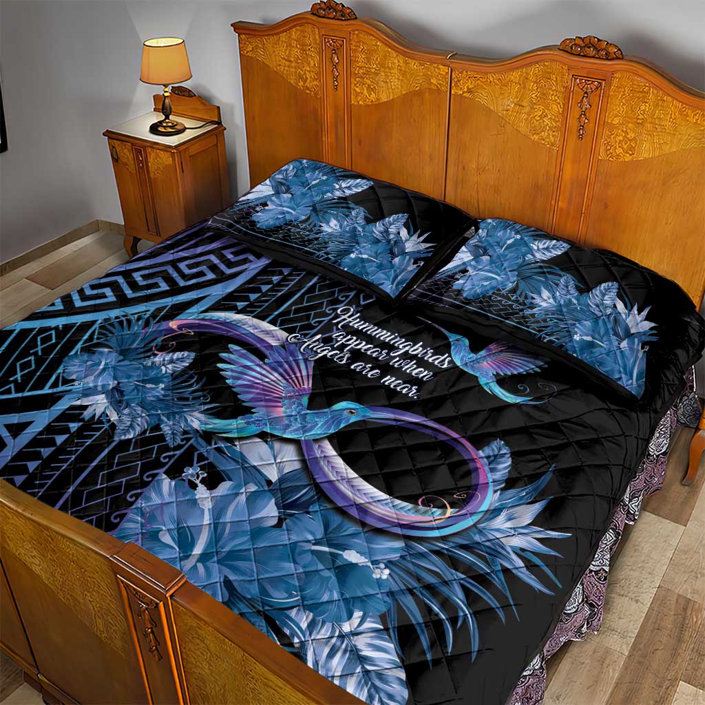 Polynesian Memorial Quilt Bed Set Hummingbirds Appear When Angels Are Near LT14