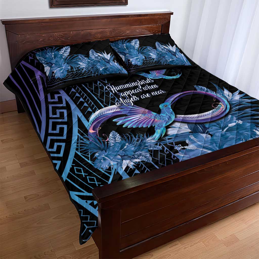 Polynesian Memorial Quilt Bed Set Hummingbirds Appear When Angels Are Near LT14