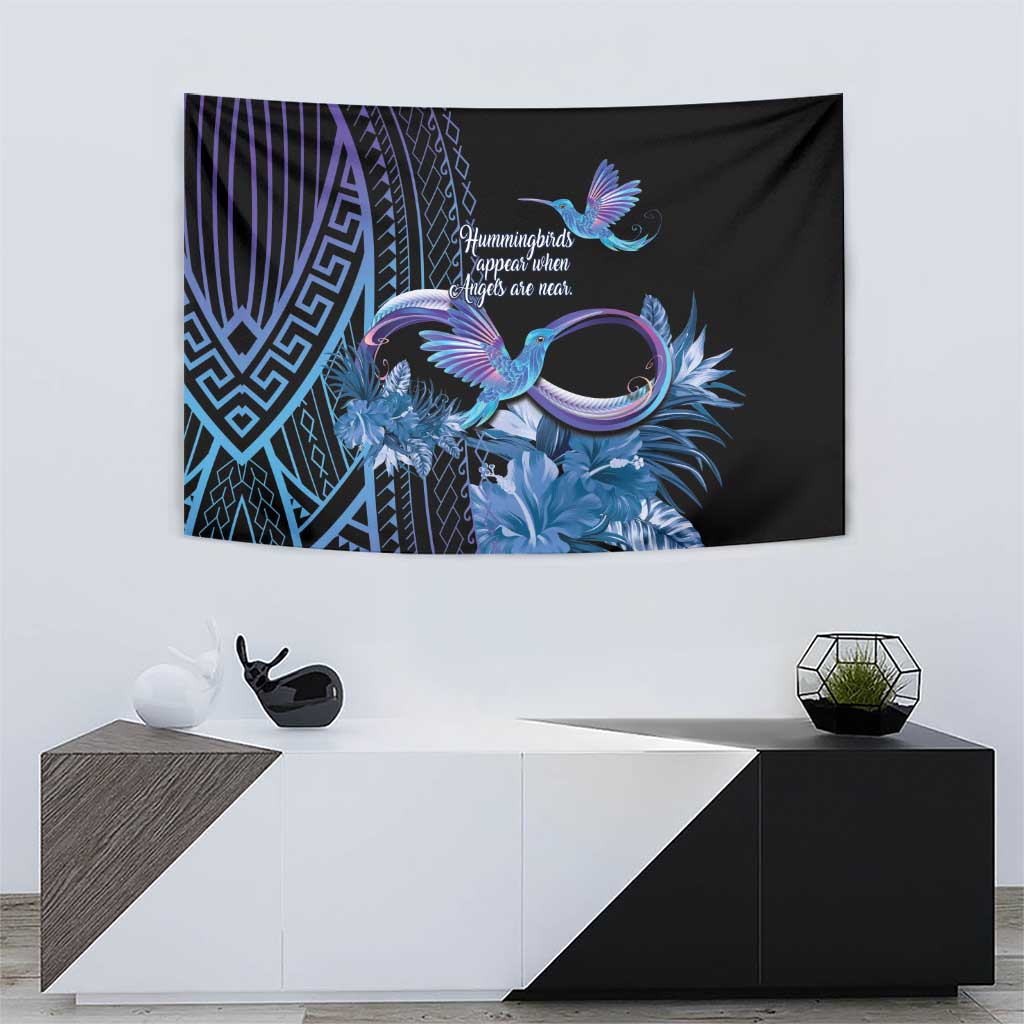 Polynesian Memorial Tapestry Hummingbirds Appear When Angels Are Near LT14