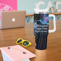 Polynesian Memorial Tumbler With Handle Hummingbirds Appear When Angels Are Near LT14