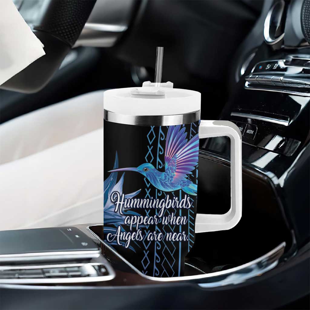 Polynesian Memorial Tumbler With Handle Hummingbirds Appear When Angels Are Near LT14
