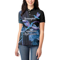 Polynesian Memorial Women Polo Shirt Hummingbirds Appear When Angels Are Near LT14