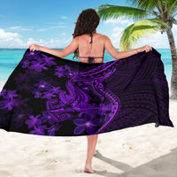 Purple Polynesia Shark Tattoo Sarong With Polynesian Plumeria LT14 - Polynesian Pride