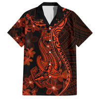 Red Polynesia Family Matching Long Sleeve Bodycon Dress and Hawaiian Shirt Shark Tattoo With Polynesian Plumeria LT14 Dad's Shirt - Short Sleeve Red - Polynesian Pride
