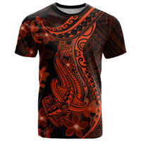 Red Polynesia T Shirt Shark Tattoo With Polynesian Plumeria LT14 Red - Polynesian Pride