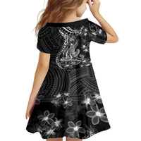 Black Polynesia Family Matching Tank Maxi Dress and Hawaiian Shirt Shark Tattoo With Polynesian Plumeria LT14 - Polynesian Pride