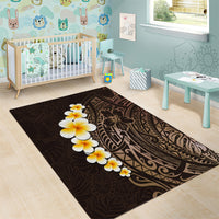 Brown Polynesia Area Rug Plumeria Tropical Leaves With Galaxy Polynesian Art LT14 - Polynesian Pride