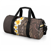 Brown Tropical Plumeria With Galaxy Polynesian Art Duffle Bag LT14 - Polynesian Pride