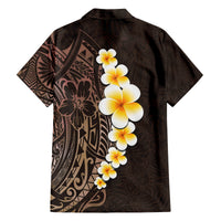 Brown Polynesia Family Matching Tank Maxi Dress and Hawaiian Shirt Plumeria Tropical Leaves With Galaxy Polynesian Art LT14 - Polynesian Pride