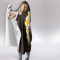 Brown Polynesia Hooded Blanket Plumeria Tropical Leaves With Galaxy Polynesian Art LT14 - Polynesian Pride