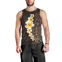 Brown Polynesia Men Tank Top Plumeria Tropical Leaves With Galaxy Polynesian Art LT14 - Polynesian Pride