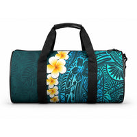 Turquoise Tropical Plumeria With Galaxy Polynesian Art Duffle Bag LT14 One size Turquoise - Polynesian Pride