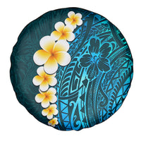 Turquosie Polynesia Spare Tire Cover Plumeria Tropical Leaves With Galaxy Polynesian Art LT14 - Polynesian Pride