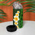 Green Polynesia 4 in 1 Can Cooler Tumbler Plumeria Tropical Leaves With Galaxy Polynesian Art