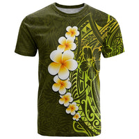 Lime Green Tropical Plumeria With Galaxy Polynesian Art T Shirt LT14 Lime Green - Polynesian Pride