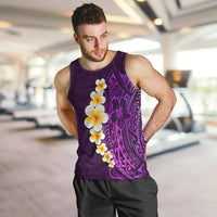 Purple Tropical Plumeria With Galaxy Polynesian Art Men Tank Top LT14 Purple - Polynesian Pride