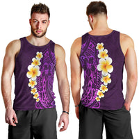 Purple Tropical Plumeria With Galaxy Polynesian Art Men Tank Top LT14 - Polynesian Pride