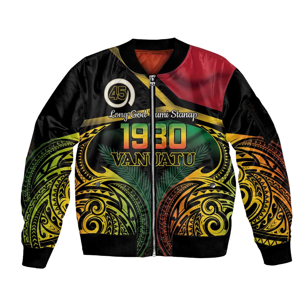 Vanuatu 1980 Sleeve Zip Bomber Jacket Hapi 45 Yia Indipendens Anivesari