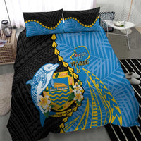 Tuvalu Independence Day Bedding Set Manuia te tutokotasi o Tuvaluan Dolphin Tattoo