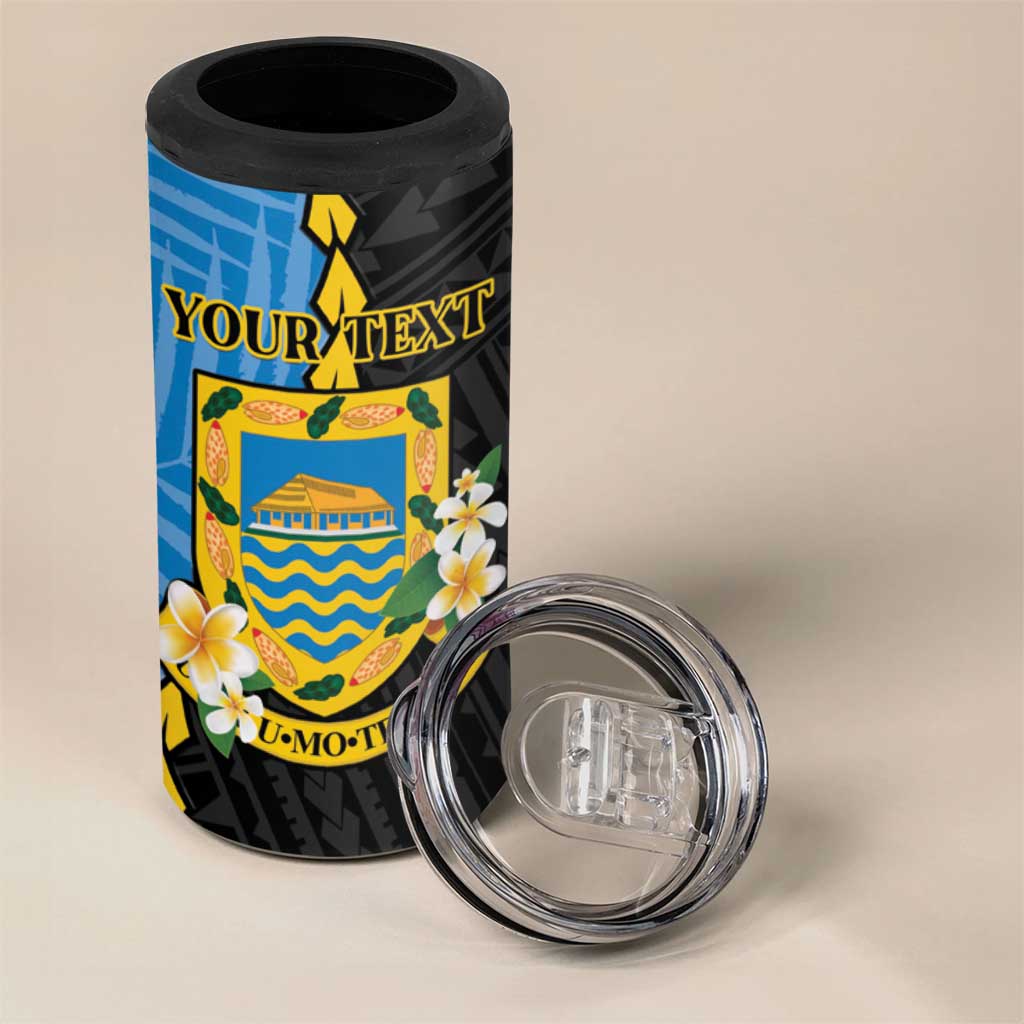 Tuvalu Independence Day 4 in 1 Can Cooler Tumbler Manuia te tutokotasi o Tuvaluan Dolphin Tattoo