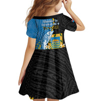 Tuvalu Independence Day Family Matching Off Shoulder Short Dress and Hawaiian Shirt Manuia te tutokotasi o Tuvaluan Dolphin Tattoo LT14 - Polynesian Pride