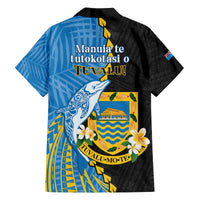 Tuvalu Independence Day Family Matching Off Shoulder Short Dress and Hawaiian Shirt Manuia te tutokotasi o Tuvaluan Dolphin Tattoo LT14 - Polynesian Pride