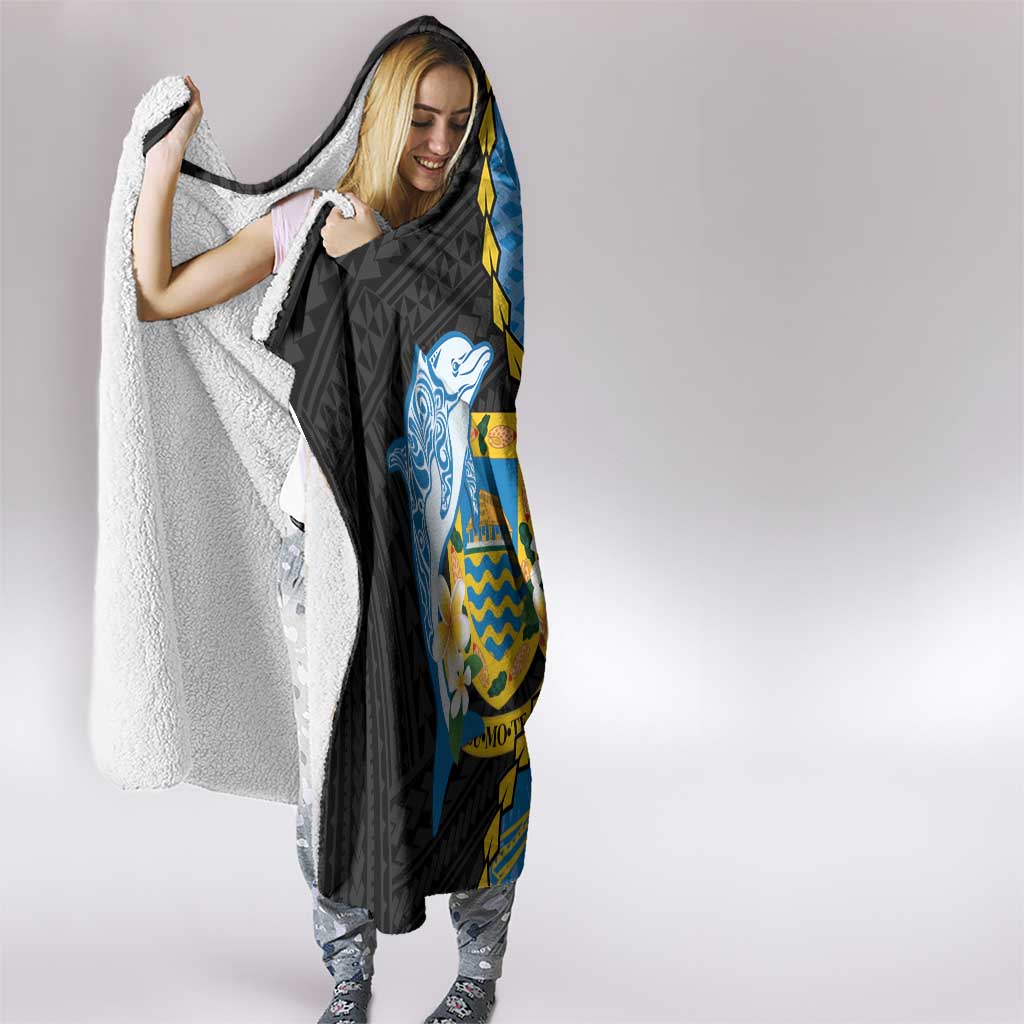 Tuvalu Independence Day Hooded Blanket Manuia te tutokotasi o Tuvaluan Dolphin Tattoo LT14 - Polynesian Pride