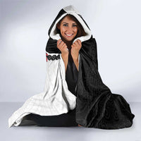Personalised Fiji Day Hooded Blanket Fijian Tapa Pattern Mix Tagimoucia - Black Version LT14 - Polynesian Pride