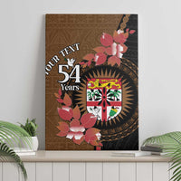 Personalised Fiji Day Canvas Wall Art Fijian Tapa Pattern Mix Tagimoucia - Brown Version