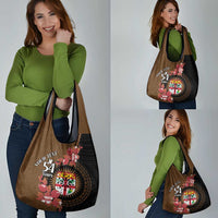 Personalised Fiji Day Grocery Bag Fijian Tapa Pattern Mix Tagimoucia - Brown Version LT14 - Polynesian Pride