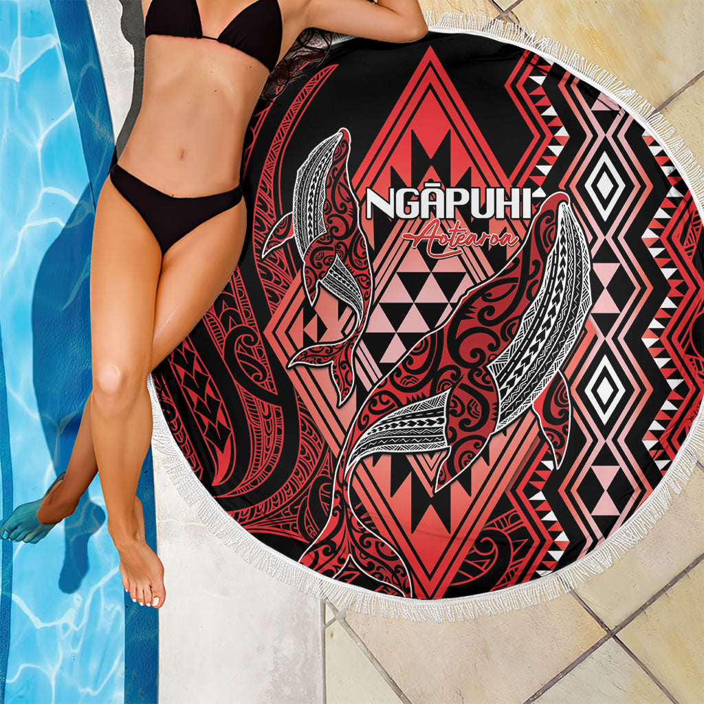 Aotearoa Iwi Ngapuhi Beach Blanket NZ Maori Humpback Whale Taniko Motifs LT14 - Polynesian Pride