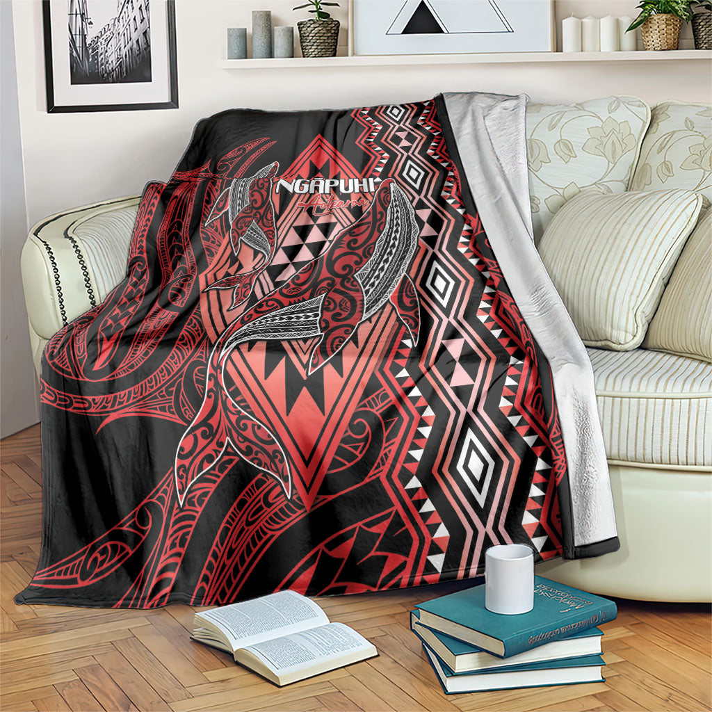 Aotearoa Iwi Ngapuhi Blanket NZ Maori Humpback Whale Taniko Motifs LT14 Red - Polynesian Pride