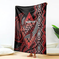 Aotearoa Iwi Ngapuhi Blanket NZ Maori Humpback Whale Taniko Motifs LT14 - Polynesian Pride