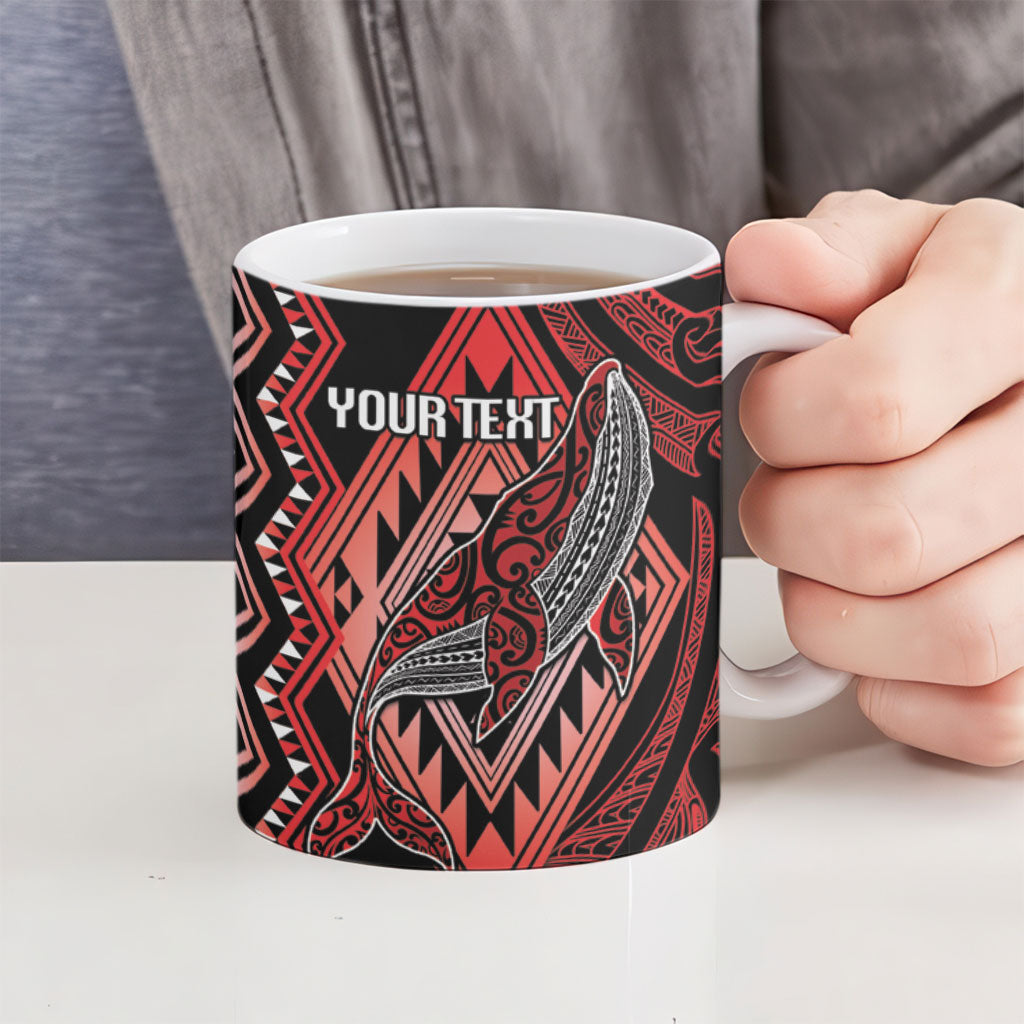 Aotearoa Iwi Ngapuhi Personalised Ceramic Mug NZ Maori Humpback Whale Taniko Motifs LT14 - Polynesian Pride